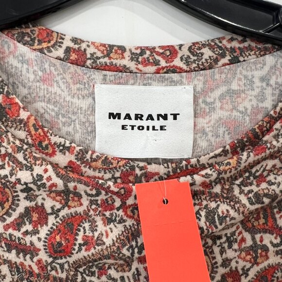 $630 Isabel Marant Etoile Orange Red Rust Multi Ruched Denise Dress size FR 38/6 - Picture 8 of 10